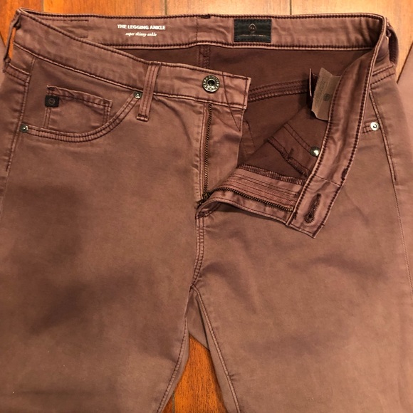 AG Adriano Goldschmied Faded Burgundy Super Skinny Leggings Jean - Picture 7 of 10